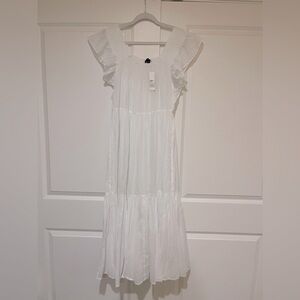J.Crew NWT flutter sleeve, sheer cotton, midi dress cover-up